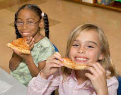 Kids Eating School Lunches