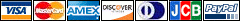 Visa, Mastercard, American Express