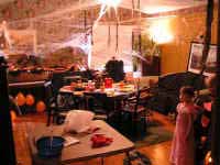 Halloween Party Decorations with Spider Webs