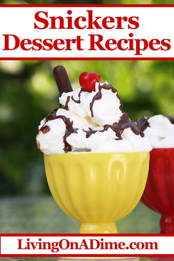 Here are some yummy dessert recipes to use leftover Snickers from trick or treating. You can also buy them on clearance when they're a lot less expensive! Snickers Dessert Recipes - Ways To Use Leftover Candy Bars
