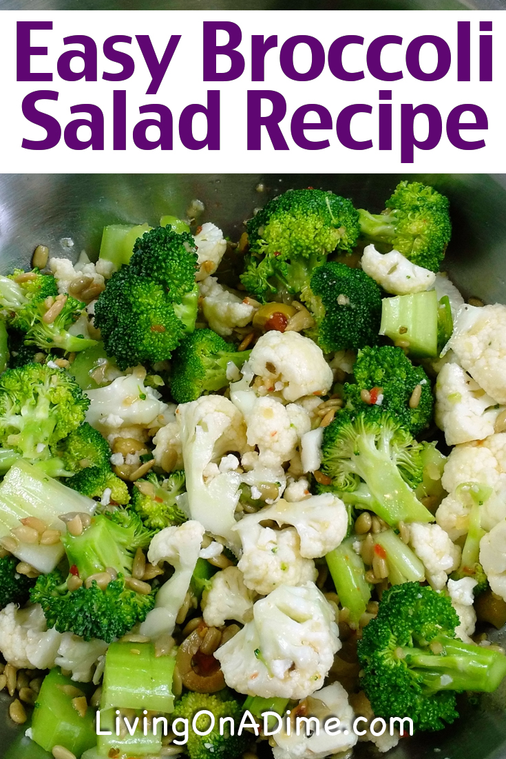 Easy Broccoli Salad Recipe - Green Salad - Living On A Dime