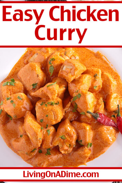 This easy chicken curry recipe is one of my FAVORITE recipes! This easy chicken curry is SUPER easy and so delicious you will wonder why you are wasting $50 to eat it in a restaurant! With just a few ingredients you can make this chicken curry in just a few minutes and your family will love it!