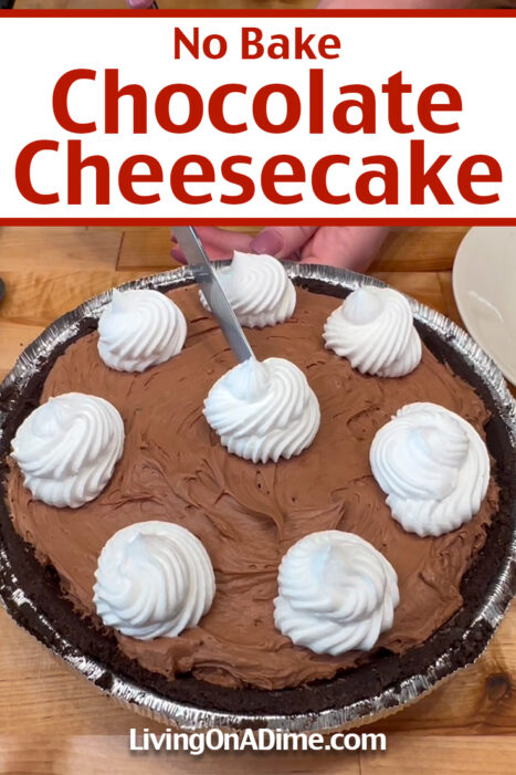 This no bake chocolate cheesecake recipe with cream cheese makes a cheesecake with a rich chocolate flavor and velvety smooth texture. It's so easy you'll want to make it for all of your get togethers!
